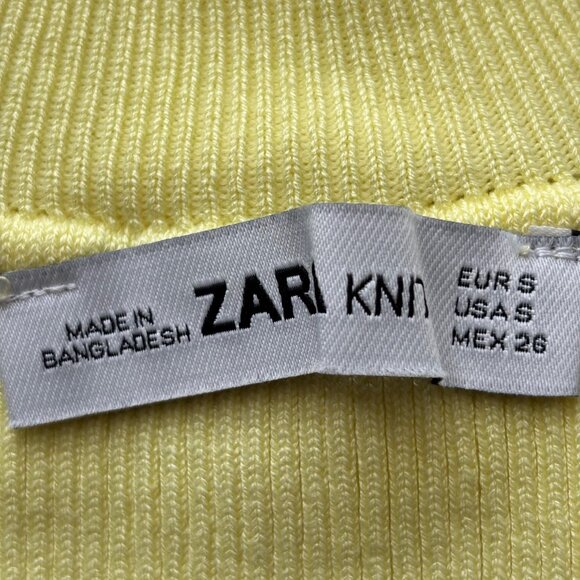ZARA PASTEL YELLOW KNIT SLEEVLESS TOP, SZ. S - Picture 4 of 4